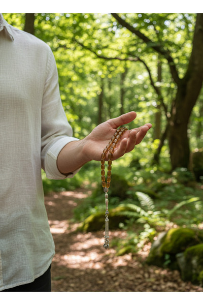 MYNAURA Klasik Tasarım Kahverengi Tesbih – Özel İşçilik Detaylı – Günlük Kullanıma Uygun