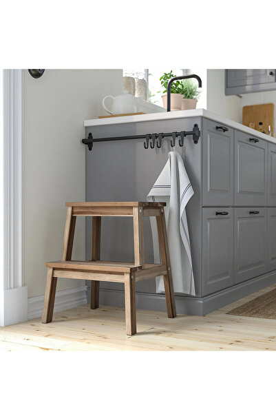 Poyraz Furniture Accessory Basamaklı Tabure, Akasya Ağacı 43x39x50 cm