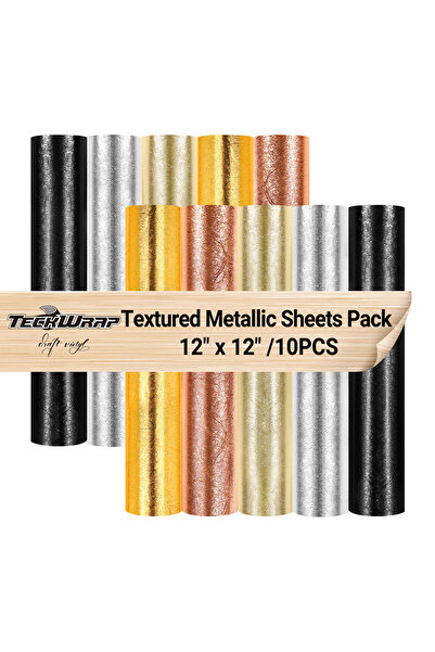Teckwrap Craft Textured Metallic Vinil Seti - 10'lu / 30cm X 30cm