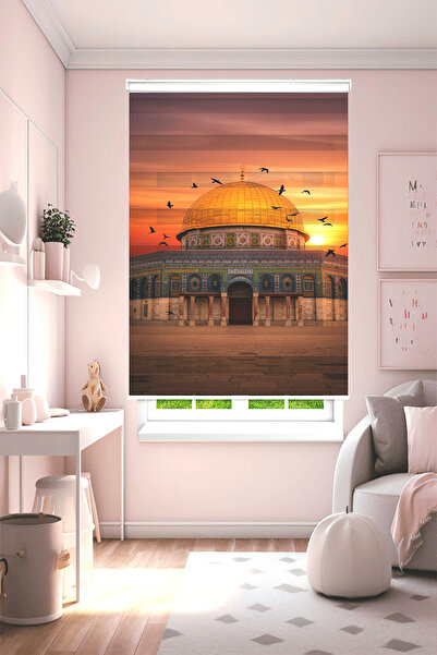 Perdecizade (ENXBOY)MESCİD-İ AKSALI DİJİTAL BASKILI ZEBRA PERDE-COCUK ODASI-S...