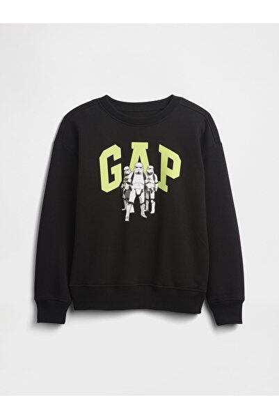 GAP Erkek Çocuk Siyah GapKids Star Wars™ Relaxed Logo Sweatshirt