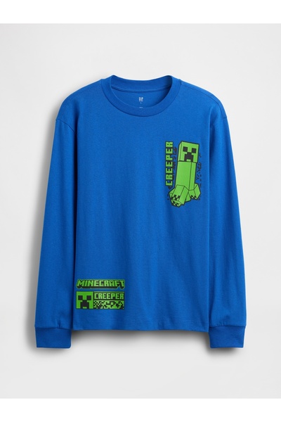 GAP Erkek Çocuk Mavi Relaxed Grafik T-Shirt