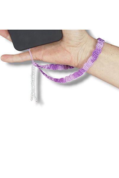 STE Dantel Ebruli Telefon Charmı - Beyaz Boncuk Telefon Charmı - Telefon Süsü...