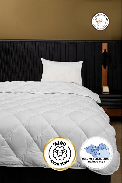yasetex tasarım Single Wool Quilt and Pillow Set 155X215 - 100% Natural Merino Sleeping Set
