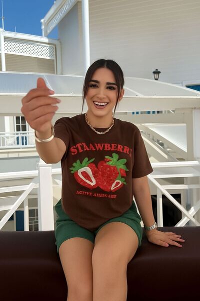 BENROMA Tricou UNISEX cu imprimeu căpșuni