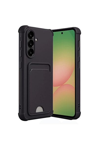 VINTESSY حافظة سامسونج جالاكسي A36 من السيليكون مع بطاقة عمل كلفن - أسود