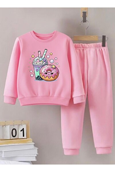 No Plan طقم رياضي مطبوع للأطفال البنات من دوناتفيميسك