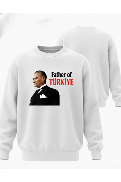 Infire clothing قصة فضفاضة سترة من القطن بنسبة 100% مصطفى كمال أتاتورك مطبوع