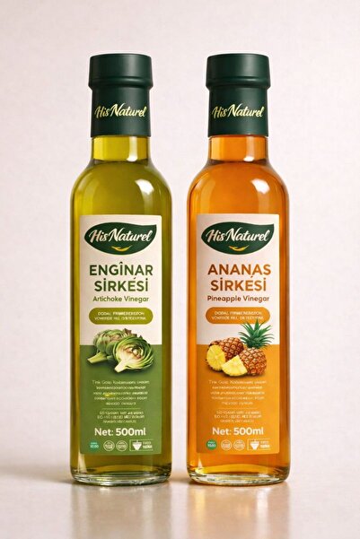 His Naturel Organik Yıllanmış Enginar Ve Ananas Sirkesi Doğal Fermantasyon 2'...