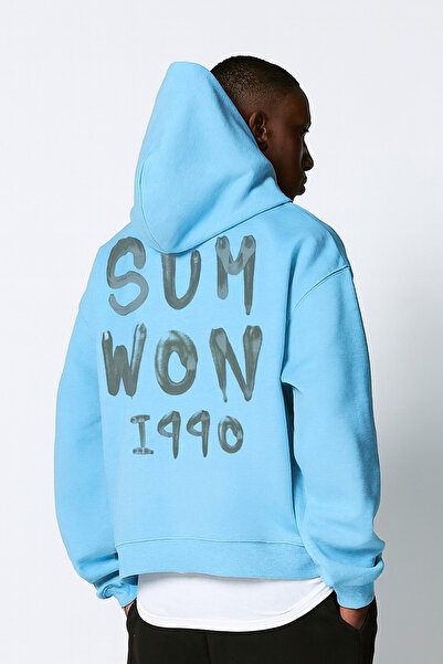 CLASSY.MODA Unisex Oversize Hooded Sum Won 1990 Text Printed Streetwear Trend...