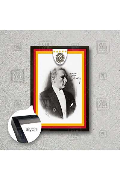 SML TABLO Atatürk Galatasaray Lisesi Ziyareti Hatırası Kırmızı Sarı Mustafa K...
