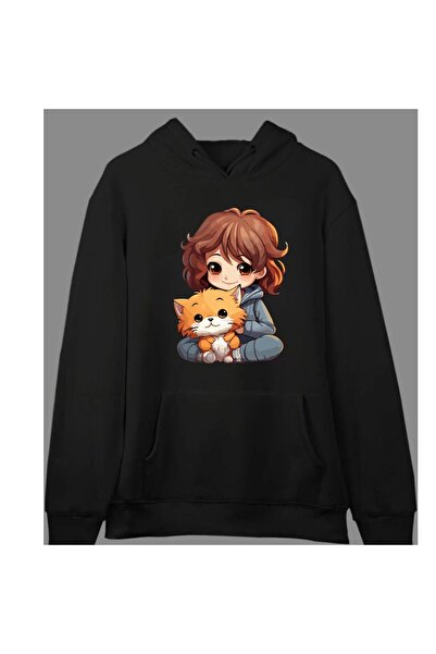 LORVANIY قصة فضفاضة كارديجان مطبوع قصة فضفاضة بغطاء رأس هودي للجنسين 3 خيوط ش...