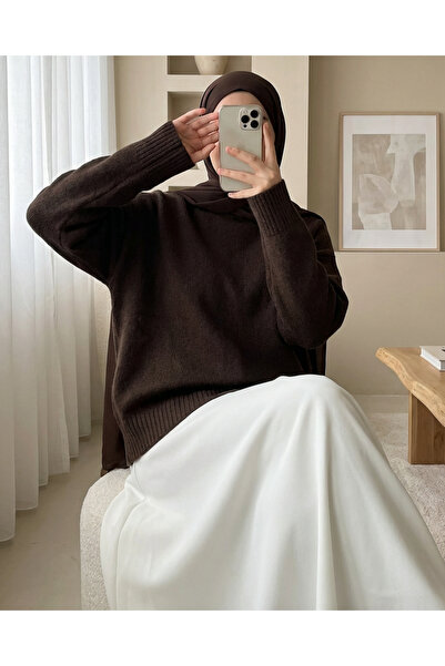 Modamorfo Half-Neck Casual Knitwear Sweater -K. Brown