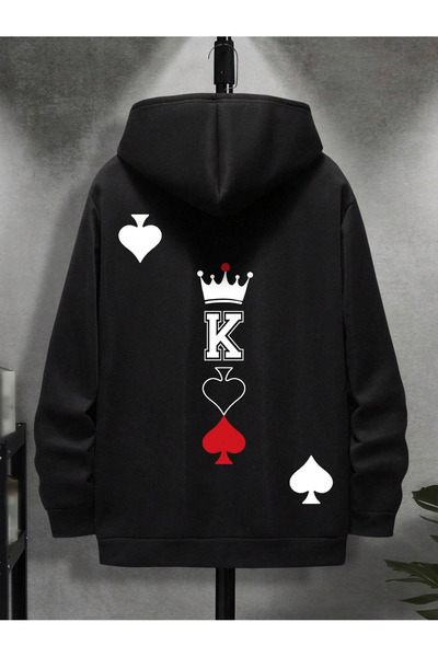 LORVANIY هودي للقطط مقاس كبير مطبوع قصة فضفاضة بغطاء رأس للجنسين 3 خيوط ش مبط...