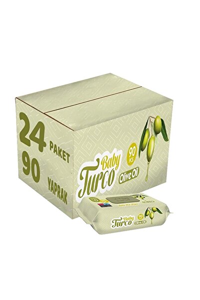Baby Turco Zeytinyağlı Bebek Islak Mendil 24x90 Adet (5 ADET)