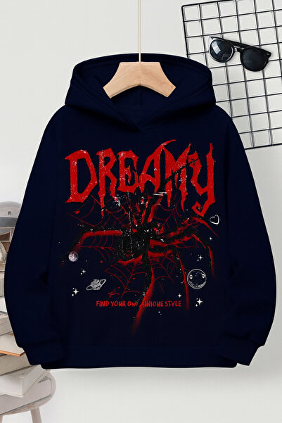 CLASSY.MODA Unisex oversized με κουκούλα Dreamy Spider Web Pattern Graphic με...