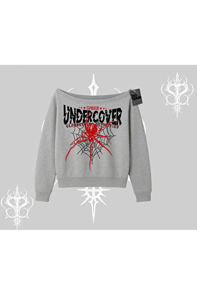 Tarzsokak سويت شيرت أبيض برقبة على شكل قارب سبايدر أندر كور