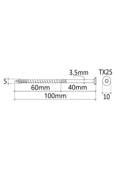 Mag-Krak Surub Dulgherie Cap Inecat 5x100 - 100buc/cutie