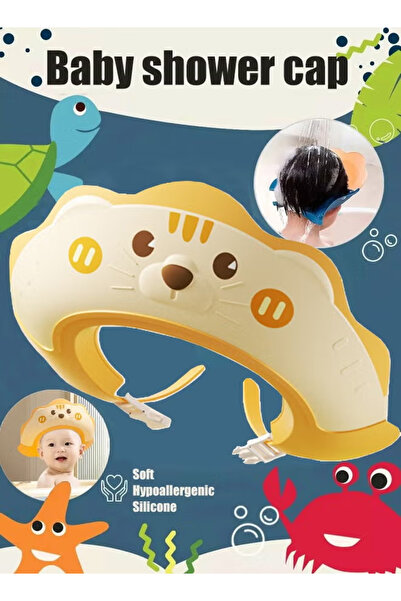 Generic Baby bath cap, adjustable toddler bath hat, eye and ear protection hat, making bath time more fun