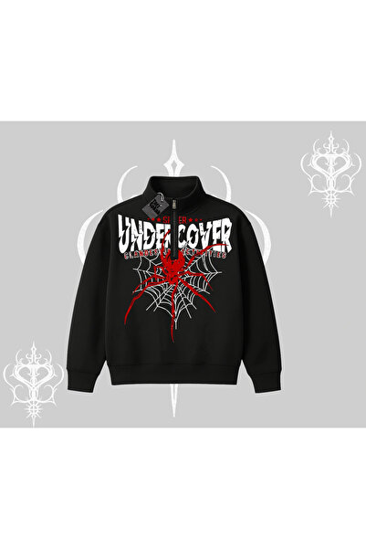 Tarzsokak سويت شيرت أبيض بسحاب نصفي من سبايدر أندر كور