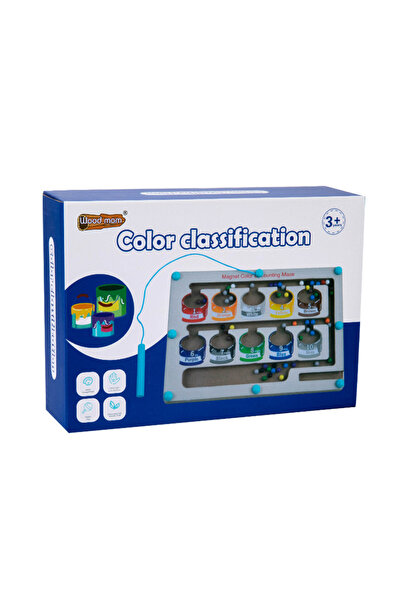 Toybox متاهة مغناطيسية خشبية للأطفال الصغار، متاهة مغناطيسية للألوان والأرقام