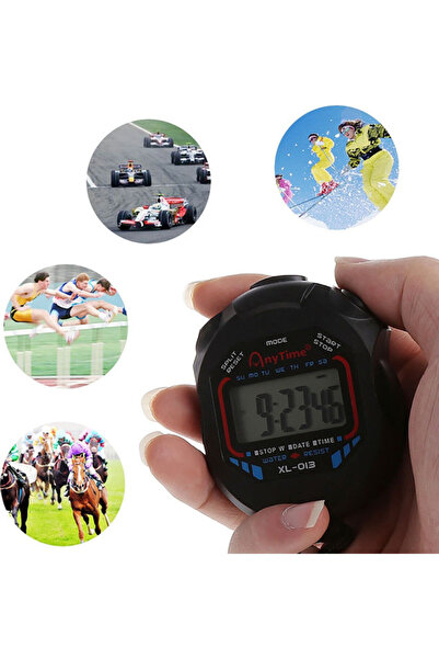 HALAMODO ساعة توقيت رياضية كرونوغراف بشاشة LCD مع خيط - 20 × 10 × 20 سم