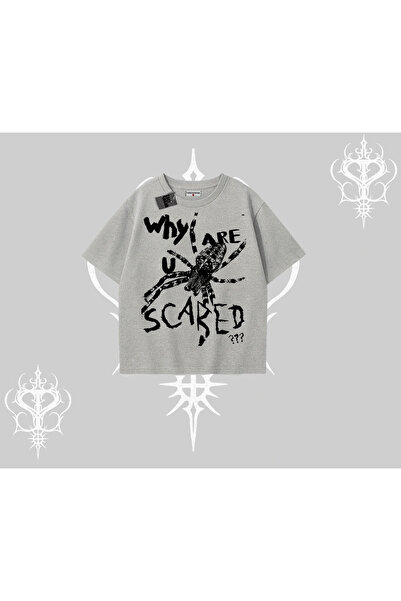 Tarzsokak Λευκό Υπερμεγέθες Μπλουζάκι Γιατί τρομαγίζεις;