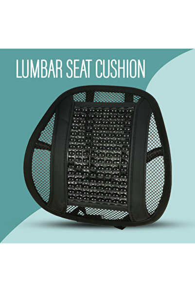 Generic Universal Lumbar Seat Cushion Back Support Mesh Bead Design For Car Office Chair