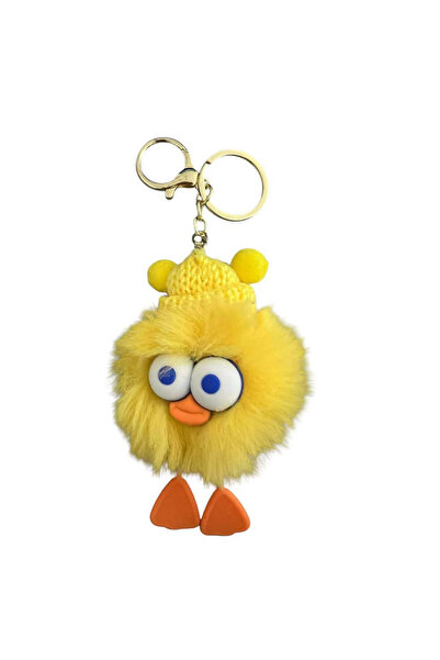 neşe palamudu Plush Duck Keychain and Bag Accessory - Yellow