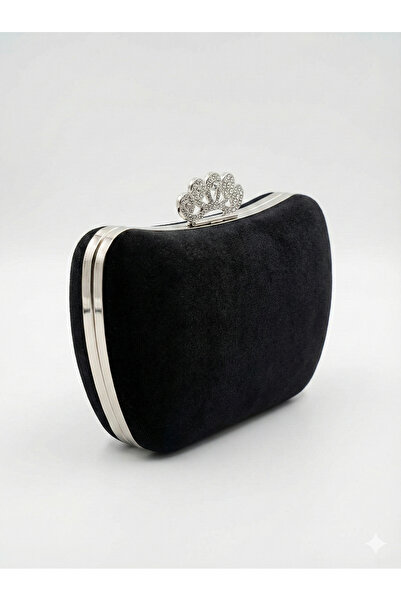Passion Moda Evi Süet/Kadife Siyah Kutu Portföy Çanta