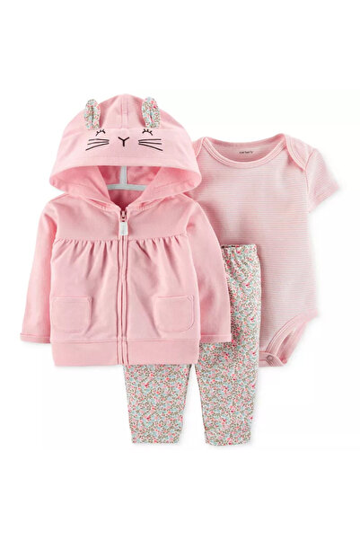 MINIMEAccessories طقم هودي من ثلاث قطع من ميني مي للأطفال حديثي الولادة | 6-9...