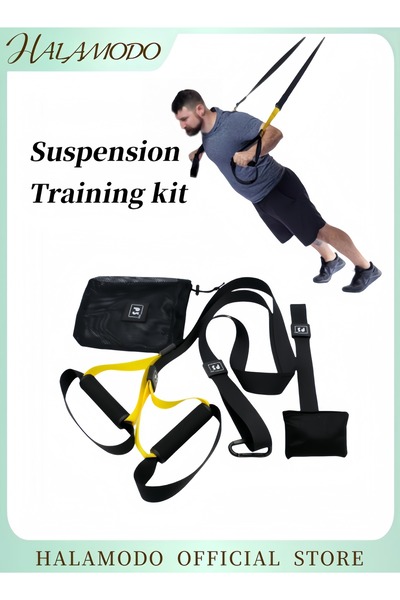 HALAMODO مجموعة أدوات تدريب اللياقة البدنية، أحزمة مقاومة، نظام تدريب معلق لت...