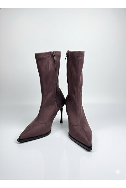 Passion Moda Evi Kahverengi Streç Süet Bot