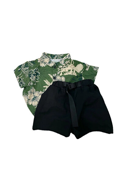 MINIMEAccessories طقم صيفي للأولاد من قطعتين | 36-48 شهرًا | أخضر | قطن | قمي...