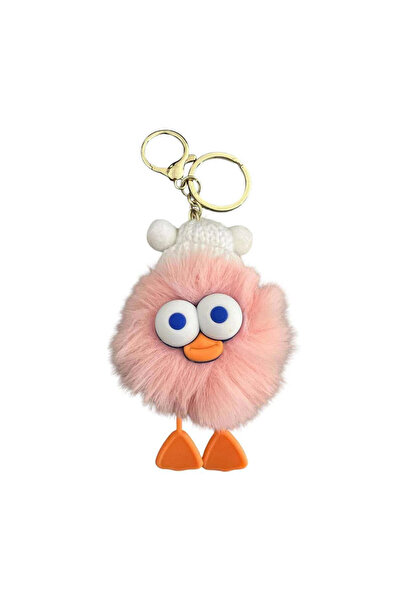 neşe palamudu Breloc și accesoriu pentru geantă de rață de pluș - Somon