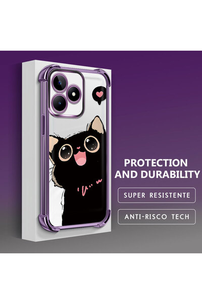 Hontinga حافظة هاتف شفافة من السيليكون الناعم متوافقة مع هاتف Realme C51 بنمط...