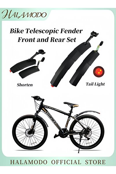 HALAMODO طقم واقيات الطين للدراجة مع ضوء خلفي، واقي أمامي وخلفي للدراجة، واقي...