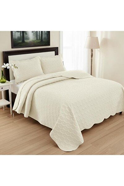 ALTINPAMUK PETEK Cuvertură de pat dublă 260x240 CREMĂ