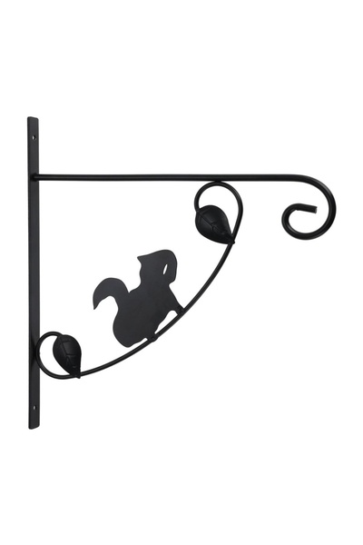 Progarden hanging pot holder, decorative design, steel, black, sad squirrel pattern