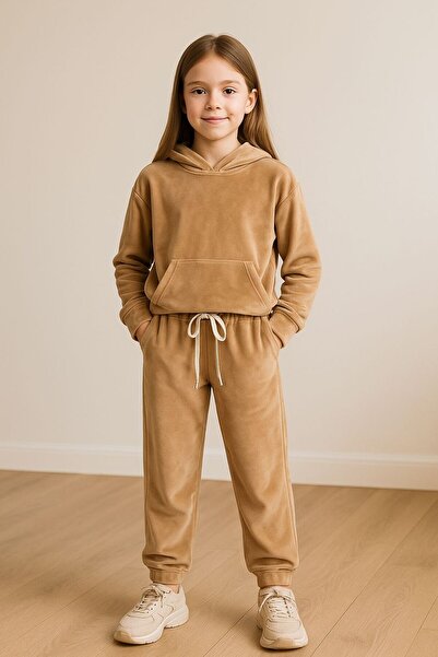 MYADA Premium Velvet Hooded Top and Bottom Set