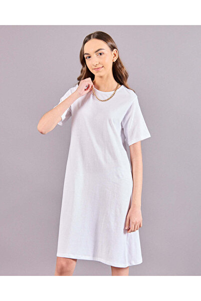 REDTAG Senior Girls White Short Sleeves Dress