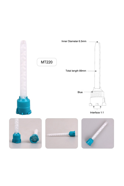 Choice3 MT220 50 قطعة/كيس رؤوس خلط مواد طب الأسنان، مواد طباعة الأسنان، أنابي...