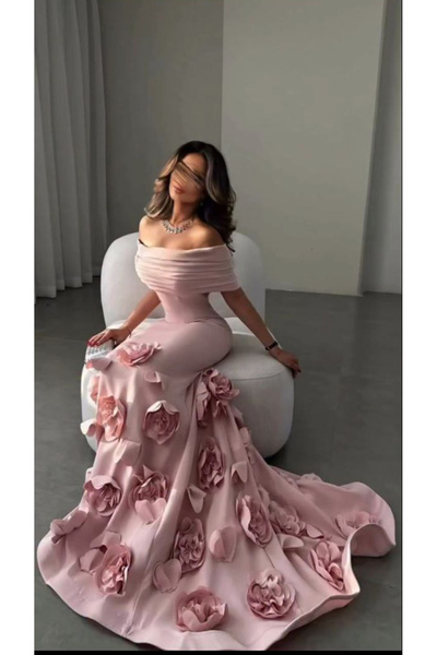 Farah Fashion فستان سهرة فاخر بتصميم أنثوي راقٍ