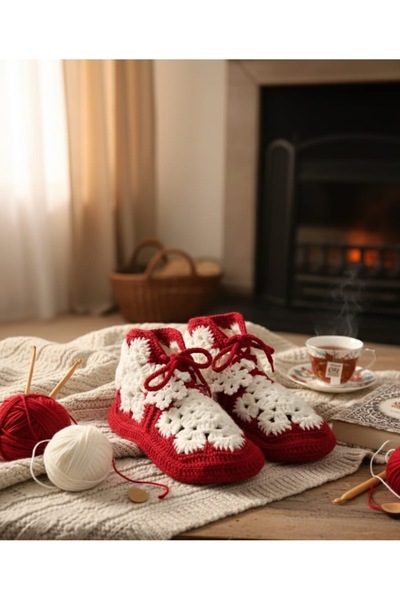 Bilge El Örtüsü Kar tanesi Motifli Ev Botu