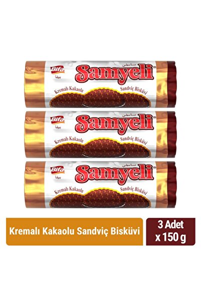Bifa Samyeli Kremalı Kakaolu Sandviç Bisküvi 150 gr 3 Adet