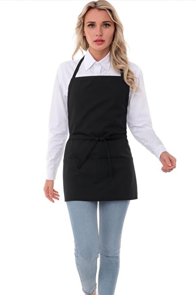 Netto İş Elbiseleri مريلة مطبخ مقاومة للماء، مريلة طاهي، مريلة باريستا مع 3 جيوب واسعة، مريلة لمصففي الشعر