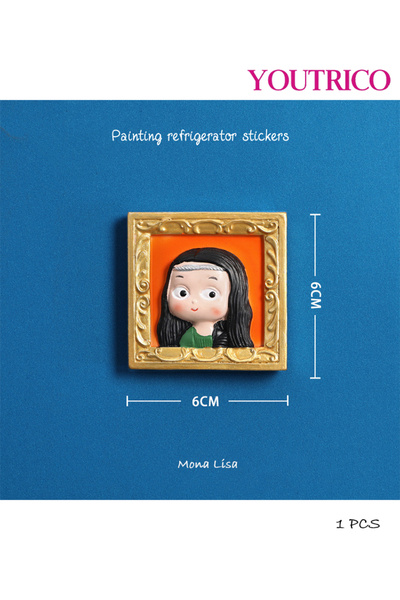 Youtrico قطعة واحدة من ملصقات مغناطيسية ثلاثية الأبعاد من الراتينج لشخصيات لو...