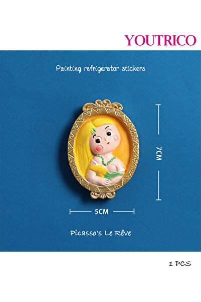 Youtrico 1pcs 3D Resin World Famous Painting Figures Magnet Home Decor Refrig...