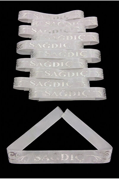 ZEYMERADE Beyaz Gümüş Sağdıç Kol Kurdele, 1 Adet Bileklik Bant, Kına Gecesi N...