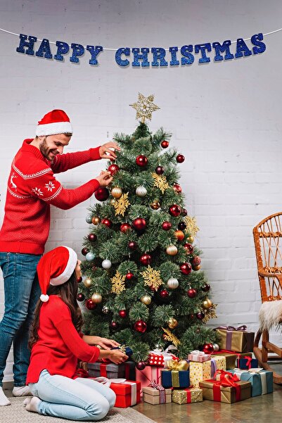 Artikel لافتة مكتوبة لعيد الميلاد السعيد باللون الأزرق الداكن، يوم خاص، منظمة...